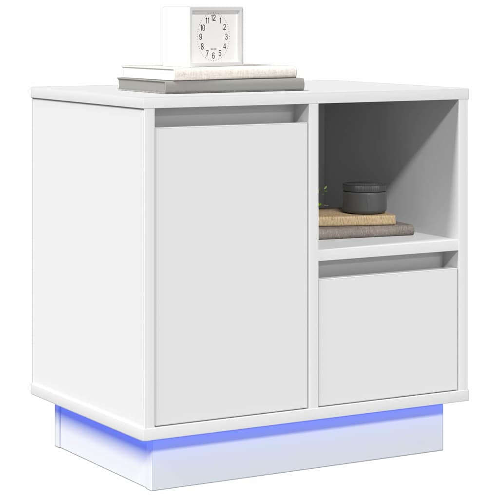 Armadio da Notte con cassetto 2 pcs Bianco 50 x 34,5 x 50 cm.