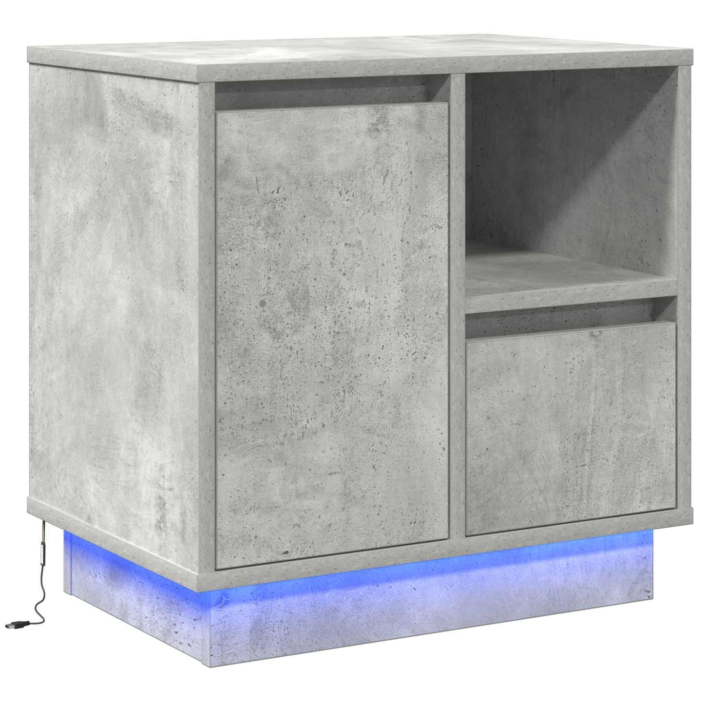 Armadio da Notte con cassetto Grigio cemento 50 x 34,5 x 50 cm.