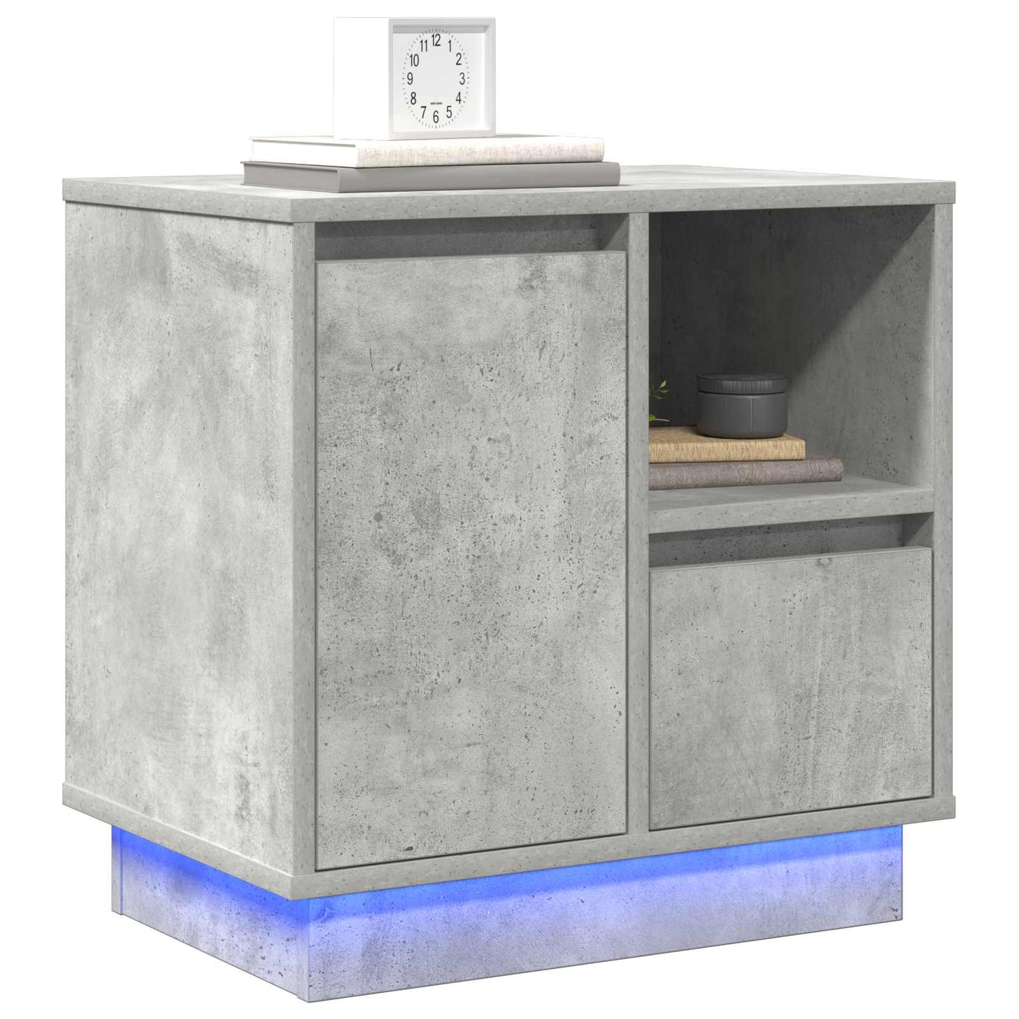 Armadio da Notte con cassetto Grigio cemento 50 x 34,5 x 50 cm.