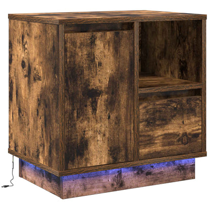 Armadio da Notte con cassetto Rovere fumÃ© 50 x 34,5 x 50 cm.