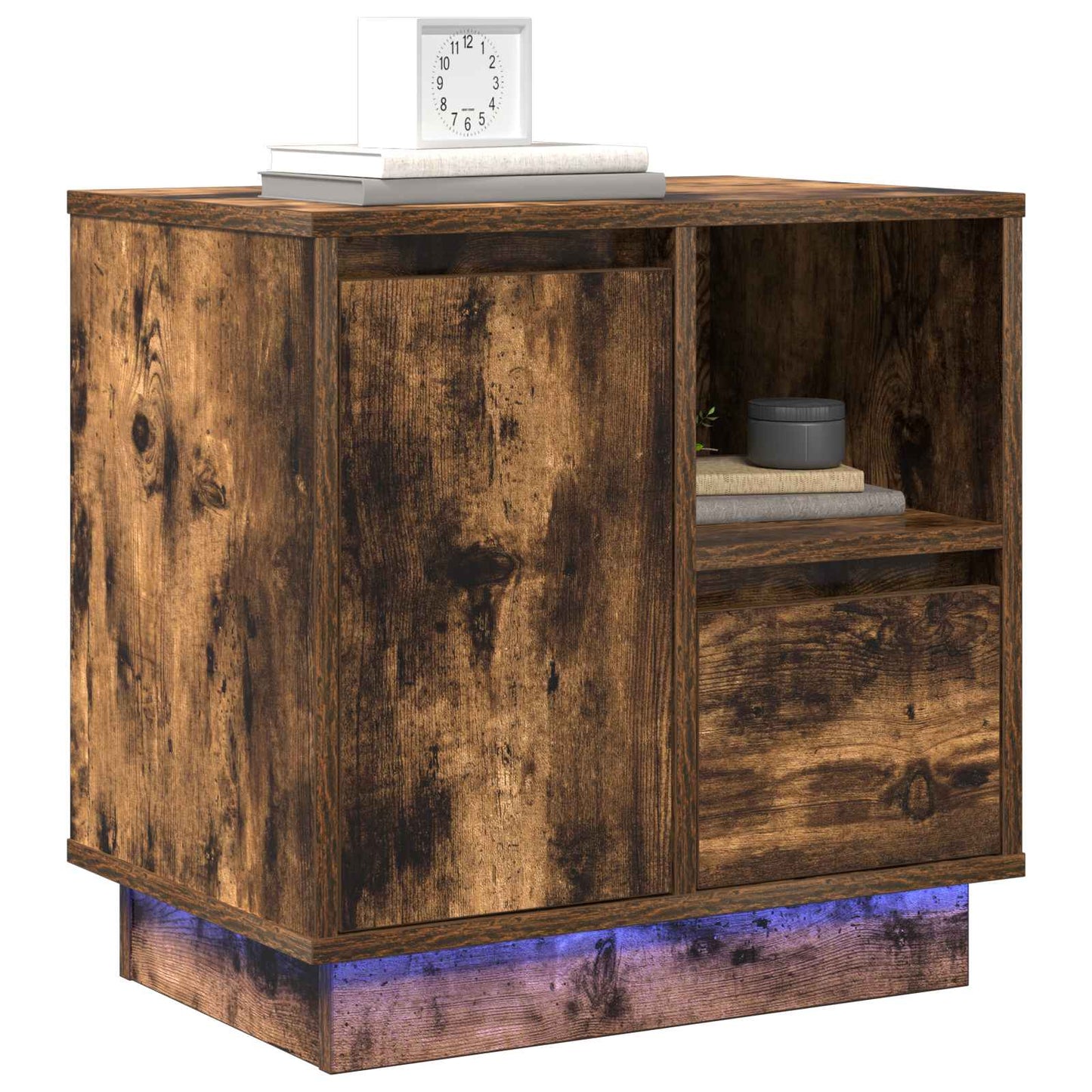 Armadio da Notte con cassetto Rovere fumÃ© 50 x 34,5 x 50 cm.