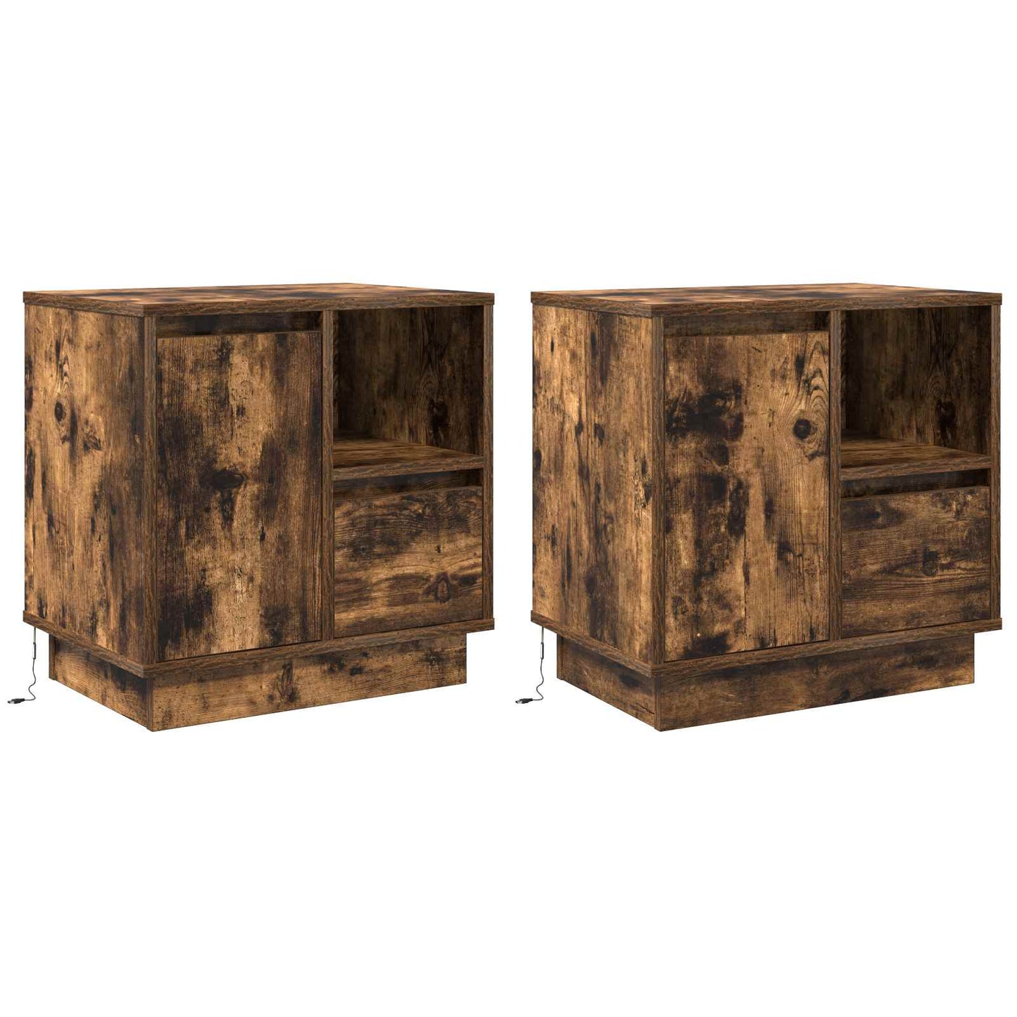Armadio da Notte 2 pcs Rovere fumÃ© 50 x 34,5 x 50 cm.