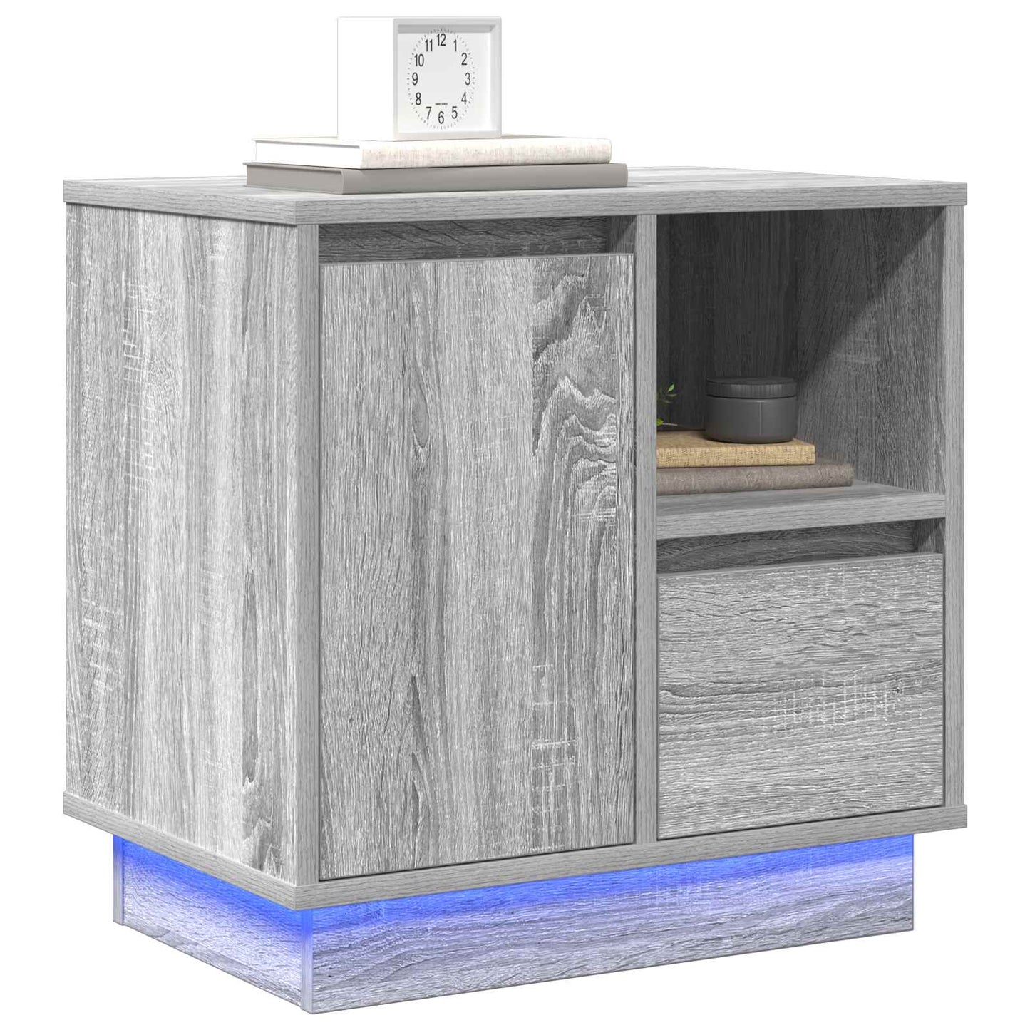 Armadio da Notte con cassetto 2 pcs Grigio 50 x 34,5 x 50 cm.