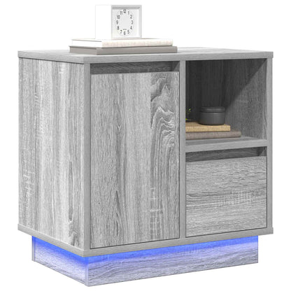 Armadio da Notte con cassetto 2 pcs Grigio 50 x 34,5 x 50 cm.