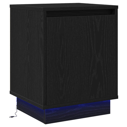 Armadio da Notte Rovere Nero 39 x 34,5 x 50 cm