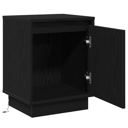 Armadio da Notte Rovere Nero 39 x 34,5 x 50 cm