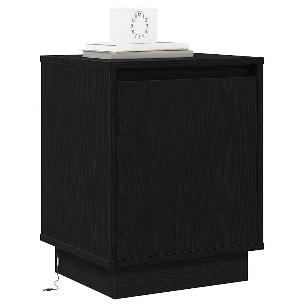 Armadio da Notte 2 pcs Rovere Nero 39 x 34,5 x 50 cm