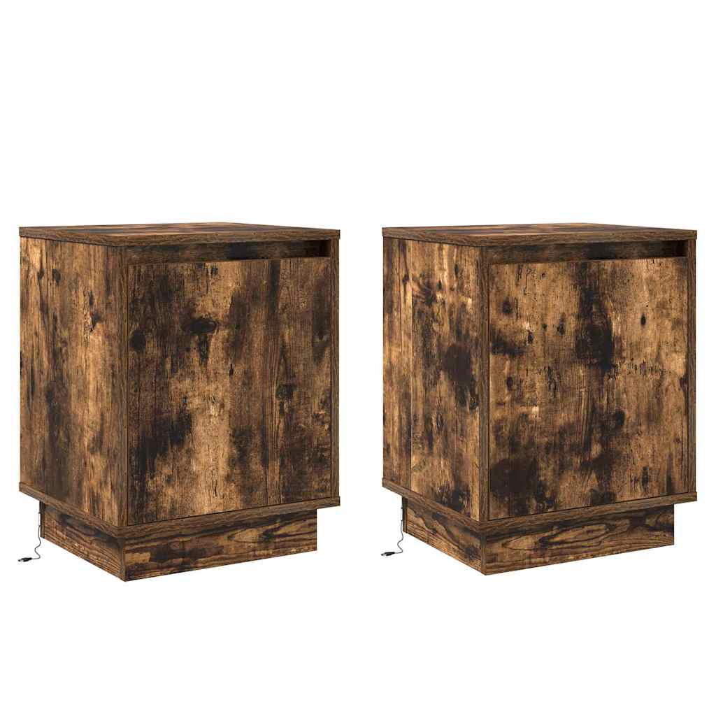Armadio da Notte con 2 pcs Rovere fumÃ© 39 x 34.5 x 50 cm