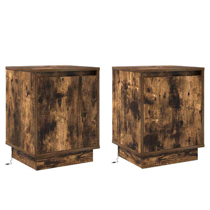 Armadio da Notte con 2 pcs Rovere fumÃ© 39 x 34.5 x 50 cm