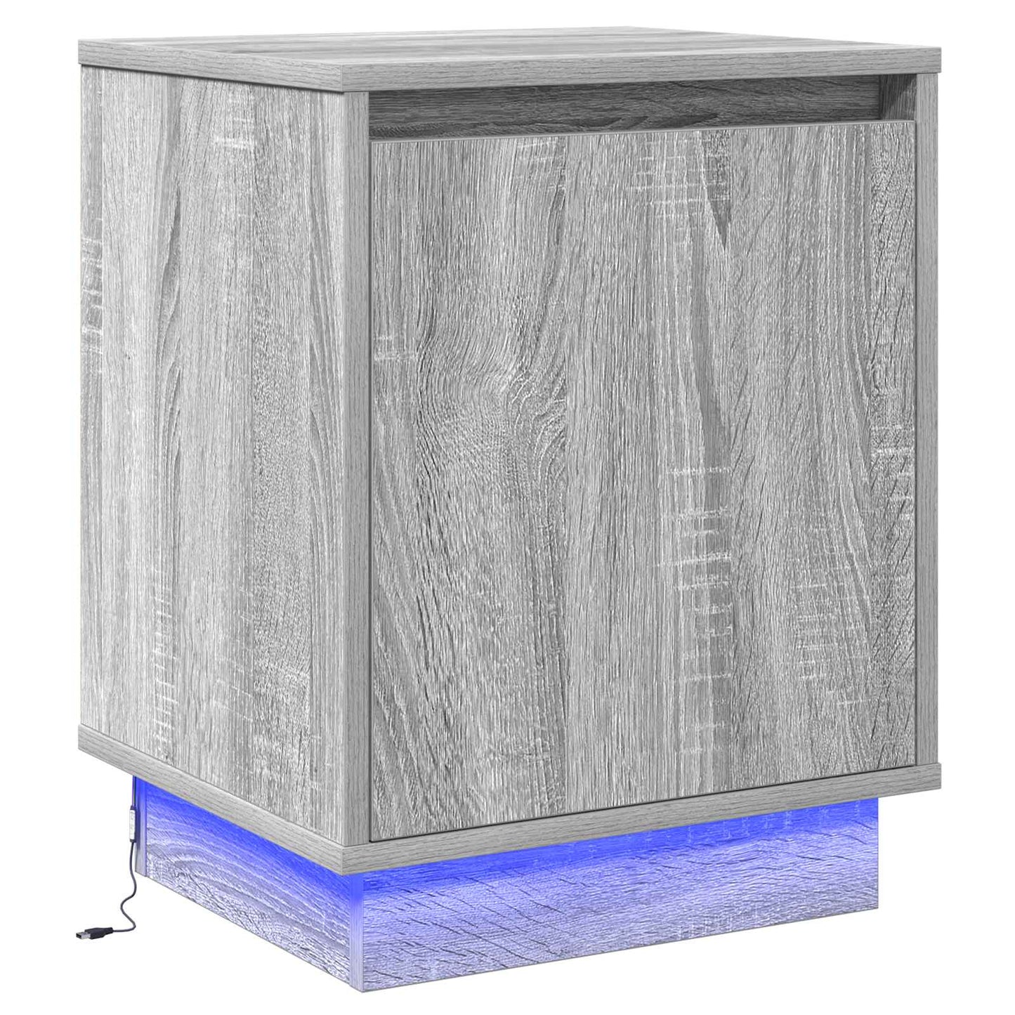 Armadio da Notte Grigio 39 x 34,5 x 50 cm Legno multistrato