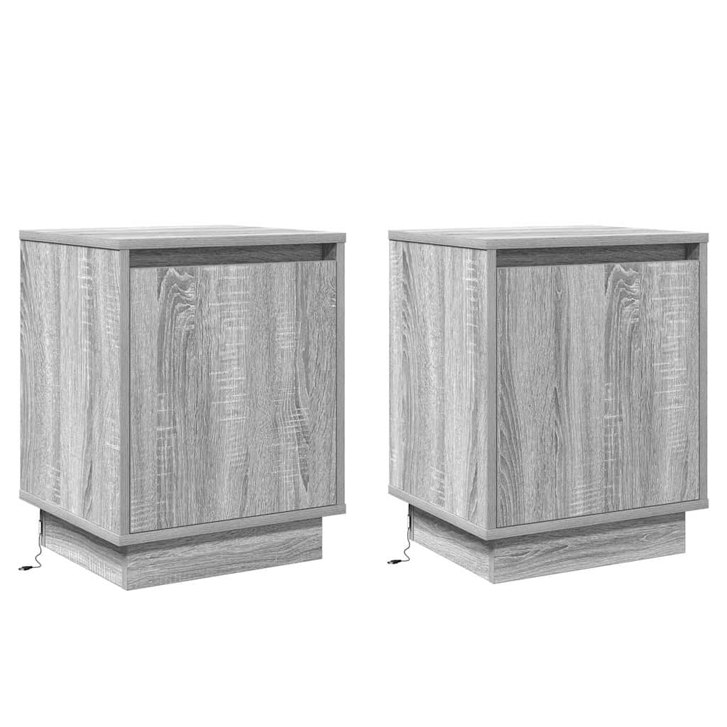 Armadio da Notte 2 pcs Grigio 39 x 34,5 x 50 cm