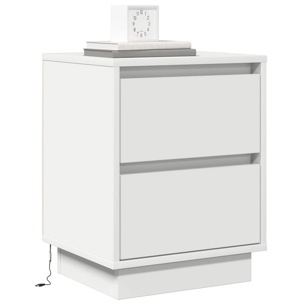 Armadio da Notte con cassetto 2 pcs Bianco 39 x 34,5 x 50 cm