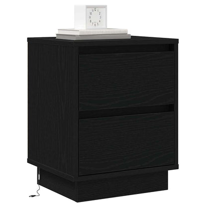 Armadio da Notte con cassetto Rovere Nero 39 x 34,5 x 50 cm