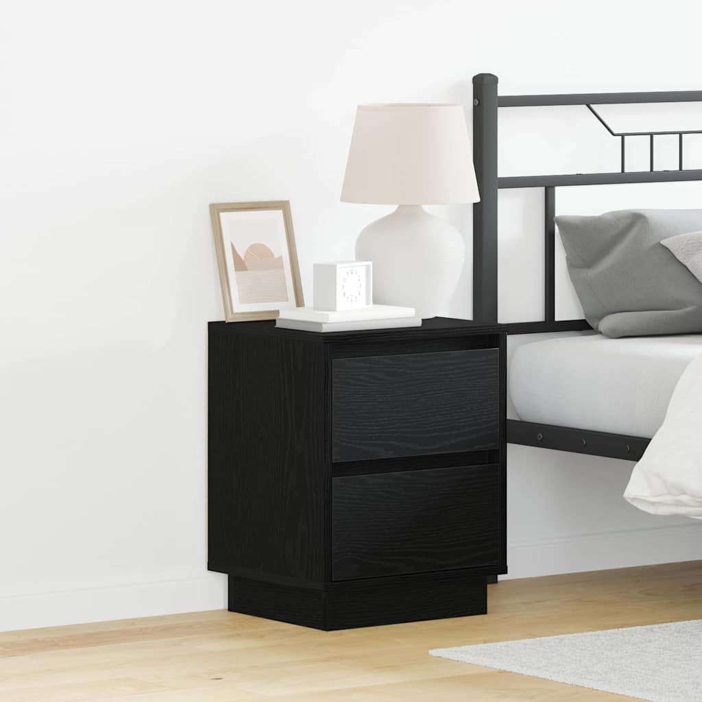 Armadio da Notte 2 pcs Rovere Nero 39 x 34,5 x 50 cm