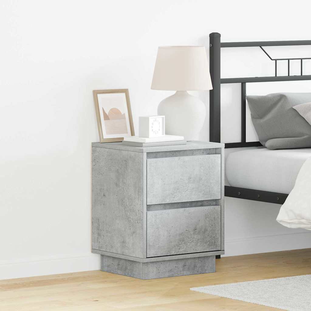 Armadio da Notte con cassetto Grigio cemento 39 x 34,5 x 50 cm