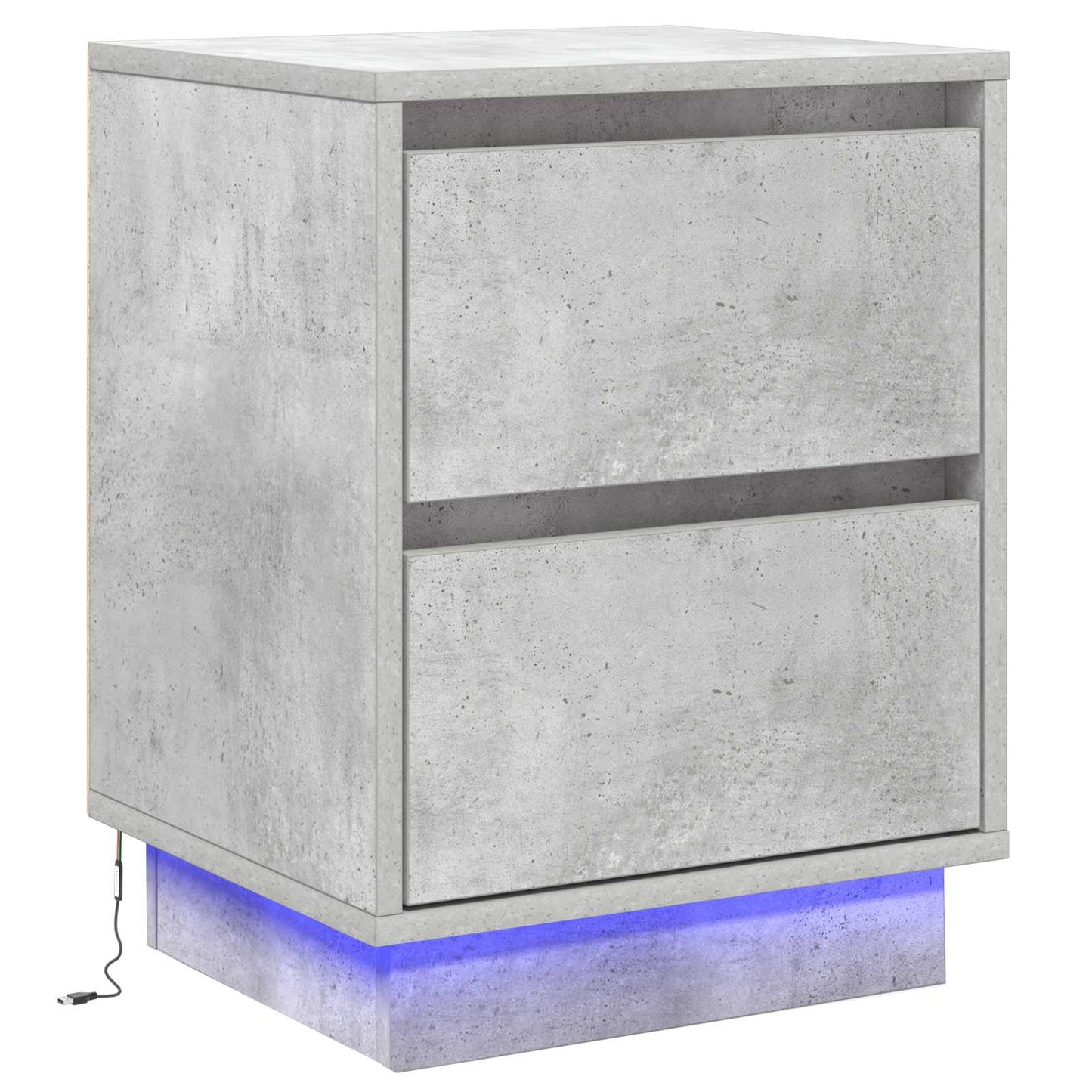 Armadio da Notte con cassetto Grigio cemento 39 x 34,5 x 50 cm