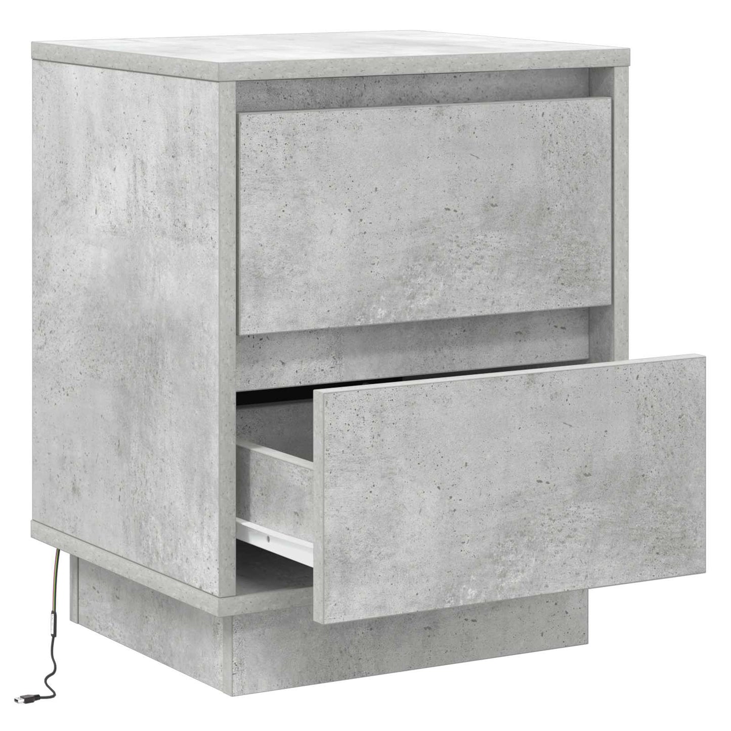 Armadio da Notte con cassetto Grigio cemento 39 x 34,5 x 50 cm