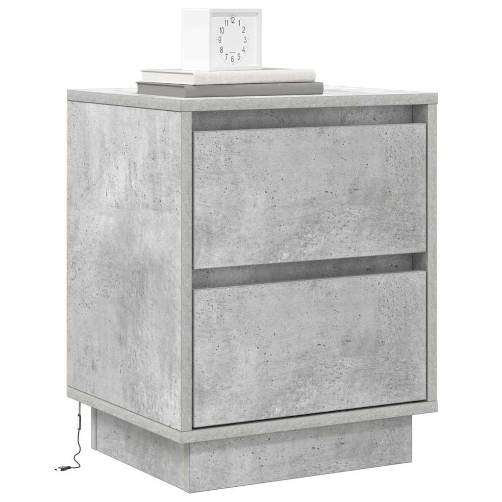 Armadio da Notte con cassetto Grigio cemento 39 x 34,5 x 50 cm