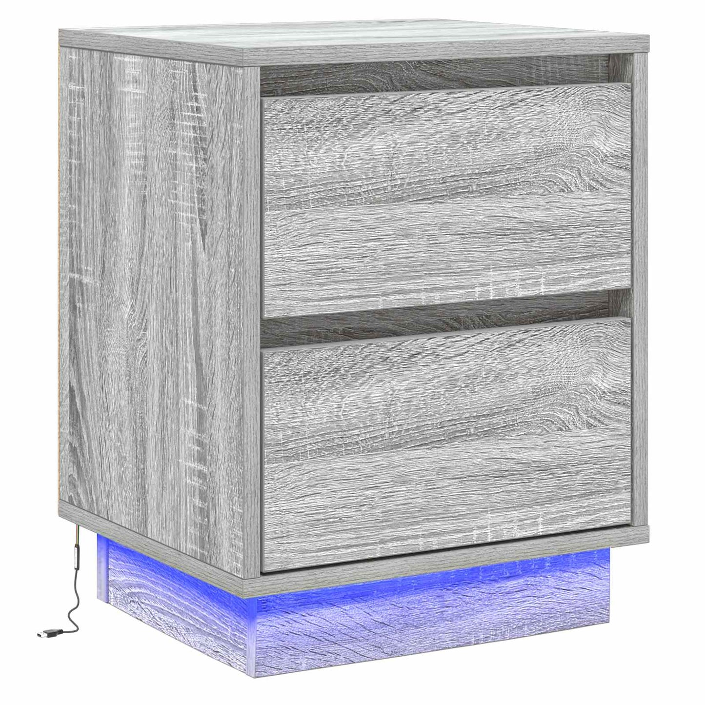 Armadio da Notte Grigio 39 x 34,5 x 50 cm Legno multistrato