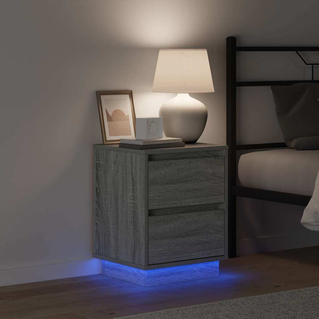 Armadio da Notte con cassetto 2 pcs Grigio 39 x 34,5 x 50 cm