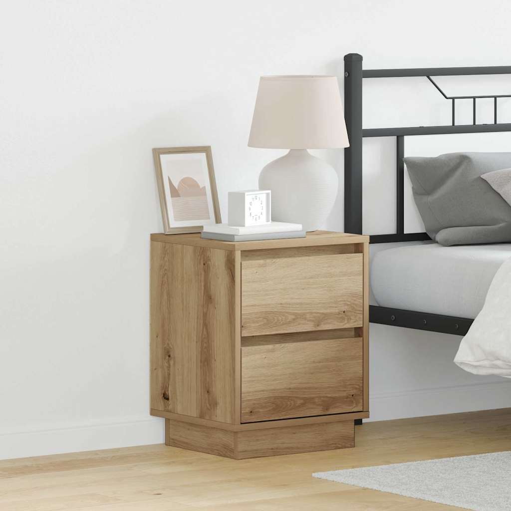 Armadio da Notte 2 pcs Rovere artigianale 39 x 34,5 x 50 cm