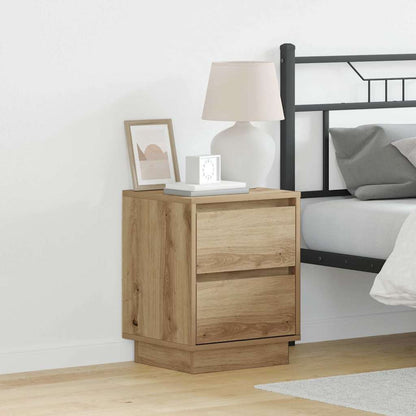 Armadio da Notte 2 pcs Rovere artigianale 39 x 34,5 x 50 cm