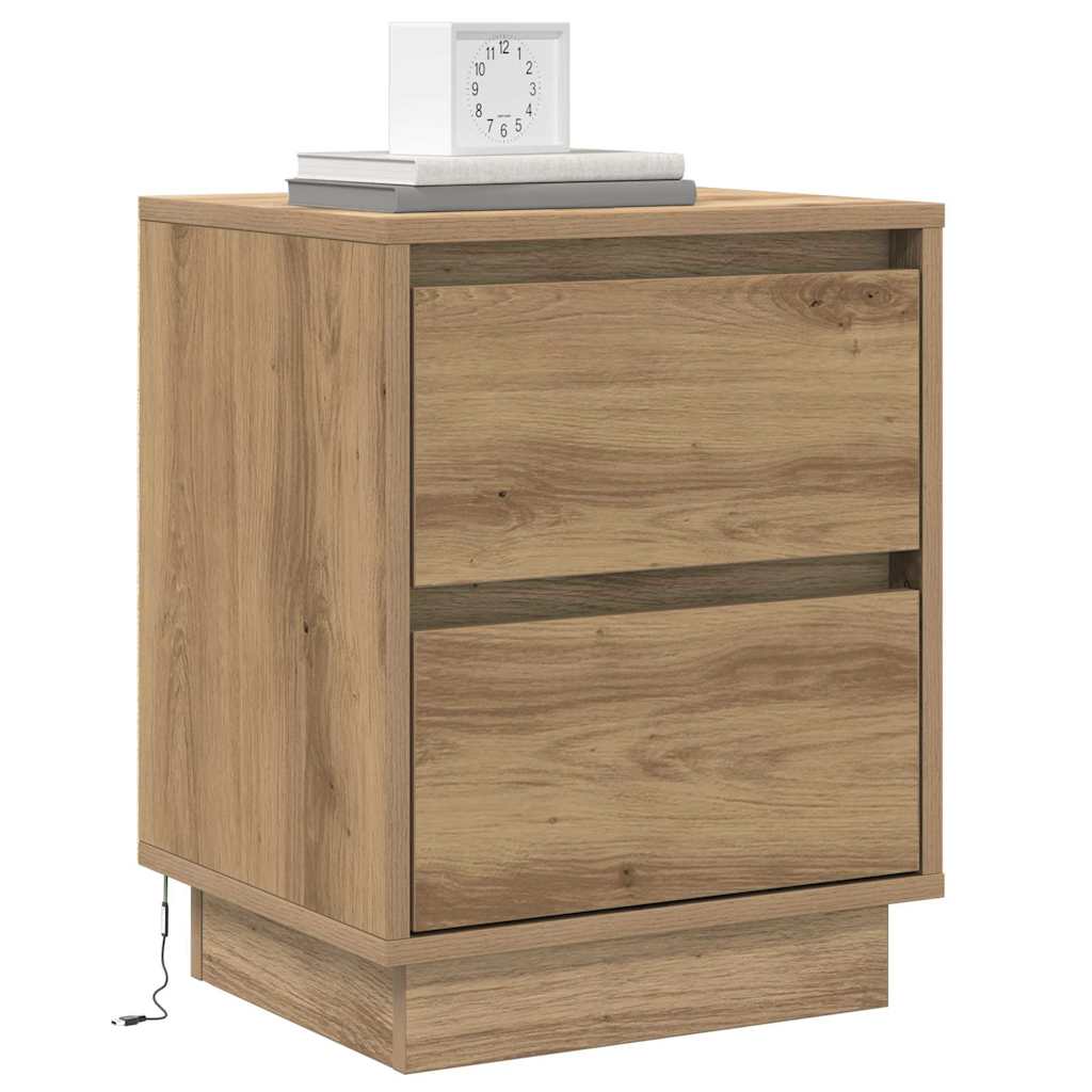 Armadio da Notte 2 pcs Rovere artigianale 39 x 34,5 x 50 cm