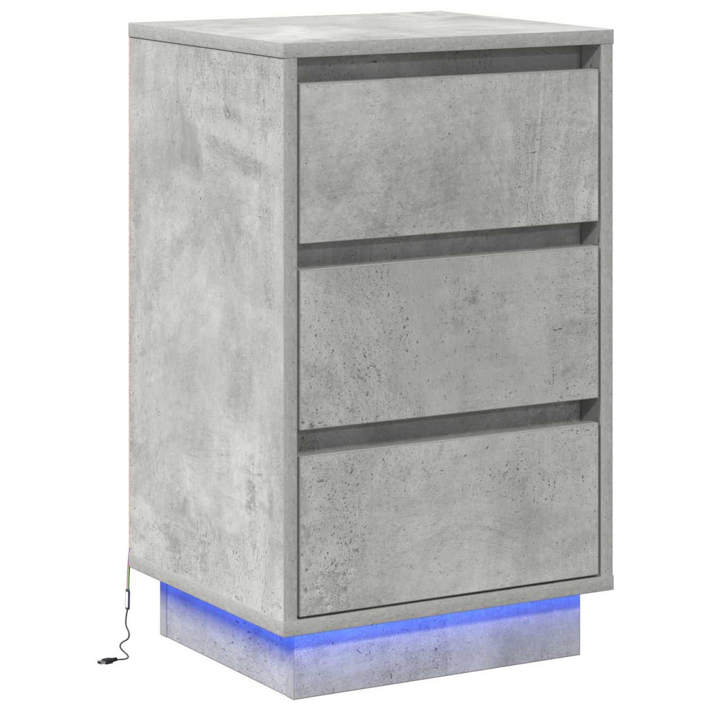 Armadio da Notte con cassetto Grigio cemento 39 x 34,5 x 65 cm
