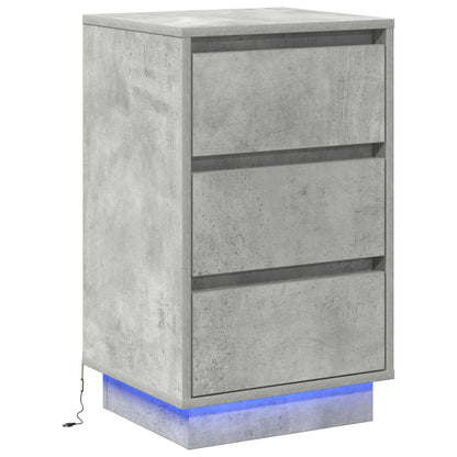Armadio da Notte con cassetto Grigio cemento 39 x 34,5 x 65 cm