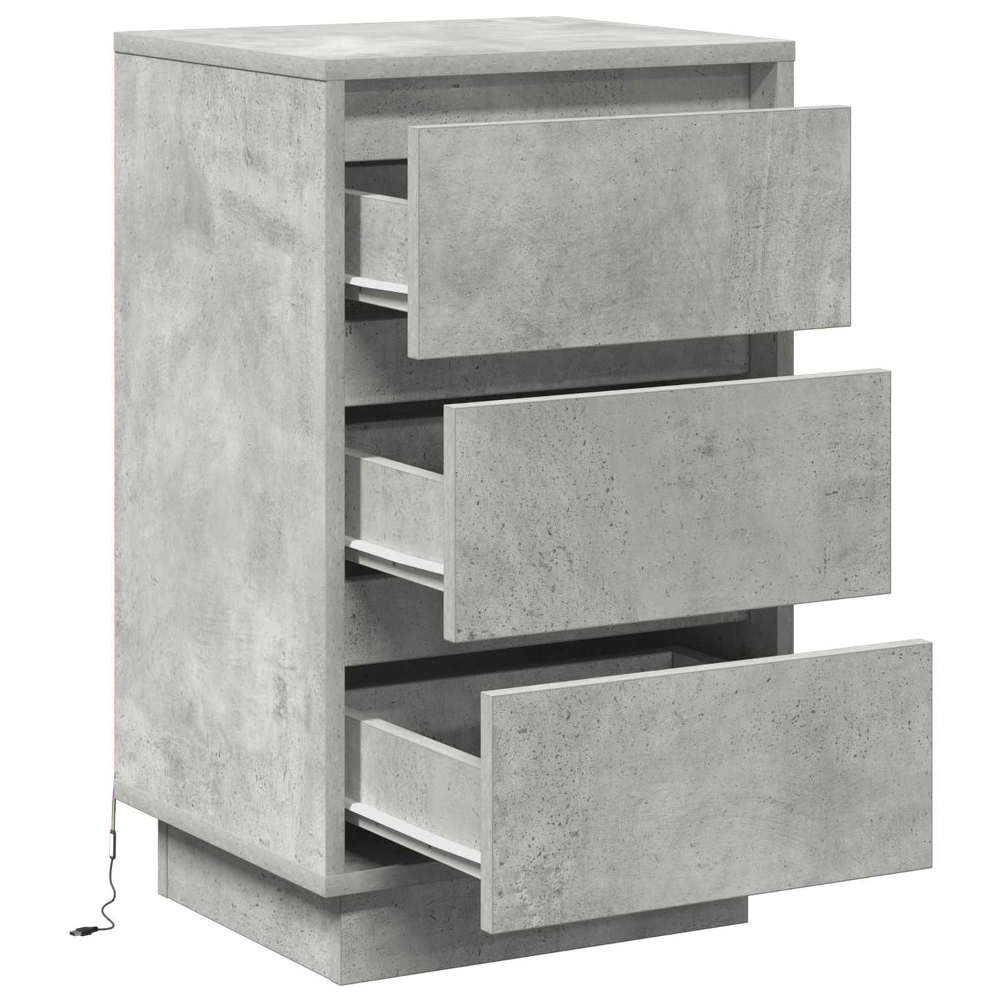 Armadio da Notte con cassetto Grigio cemento 39 x 34,5 x 65 cm