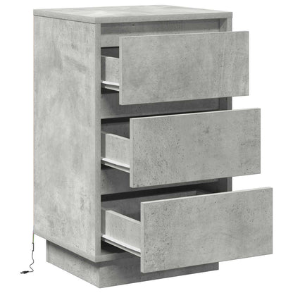 Armadio da Notte con cassetto Grigio cemento 39 x 34,5 x 65 cm