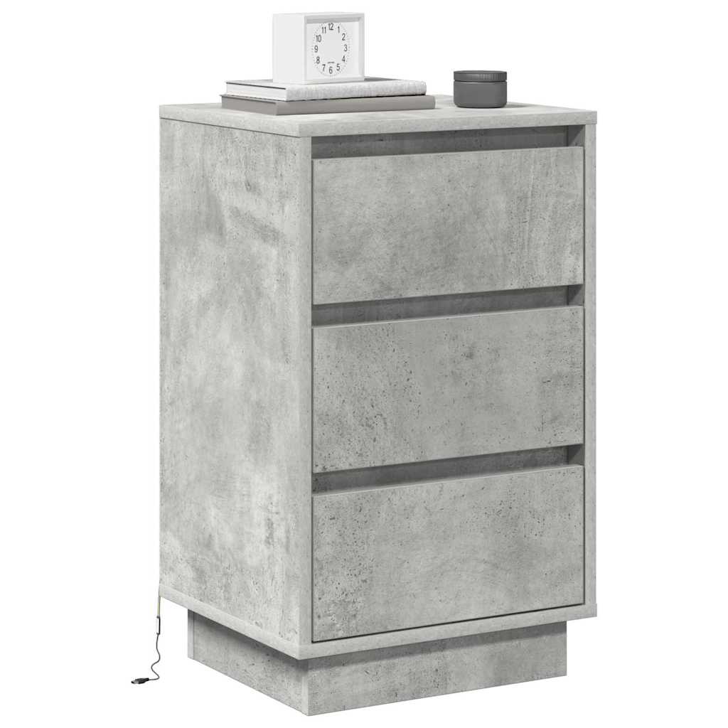 Armadio da Notte con cassetto Grigio cemento 39 x 34,5 x 65 cm