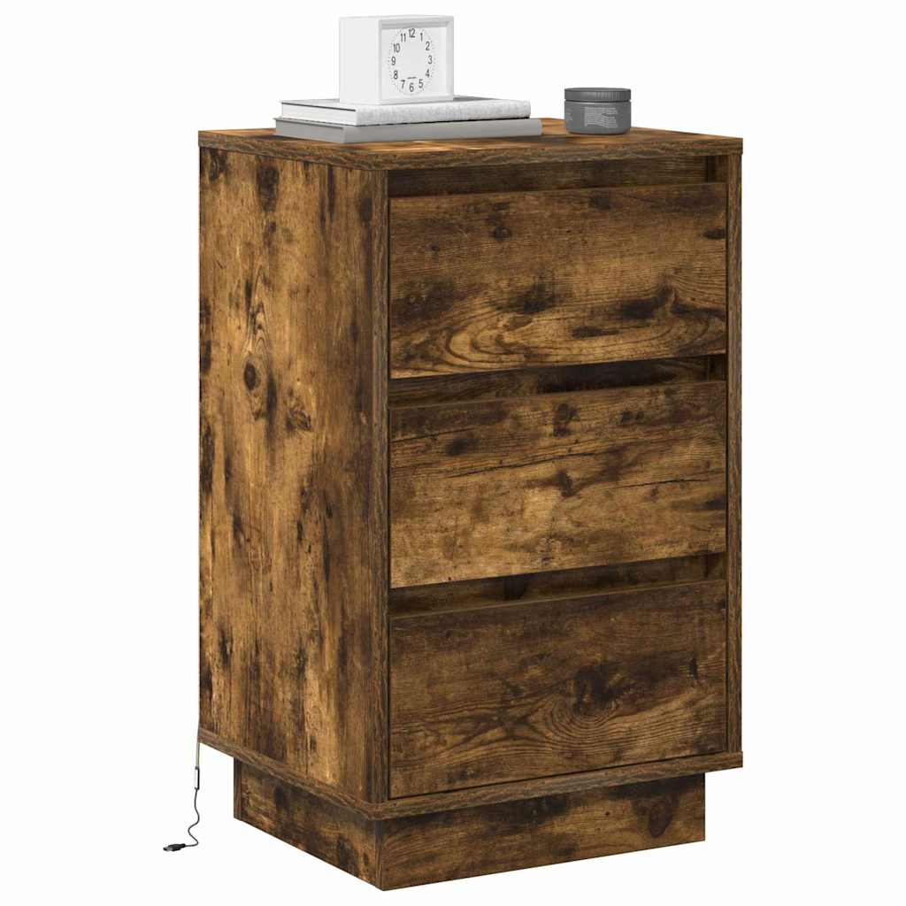 Armadio da Notte con cassetto Rovere fumÃƒÂ© 39 x 34,5 x 65 cm