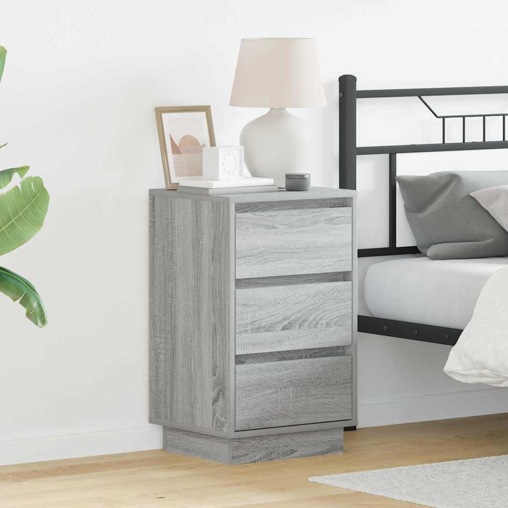 Armadio da Notte Grigio 39 x 34,5 x 65 cm Legno multistrato