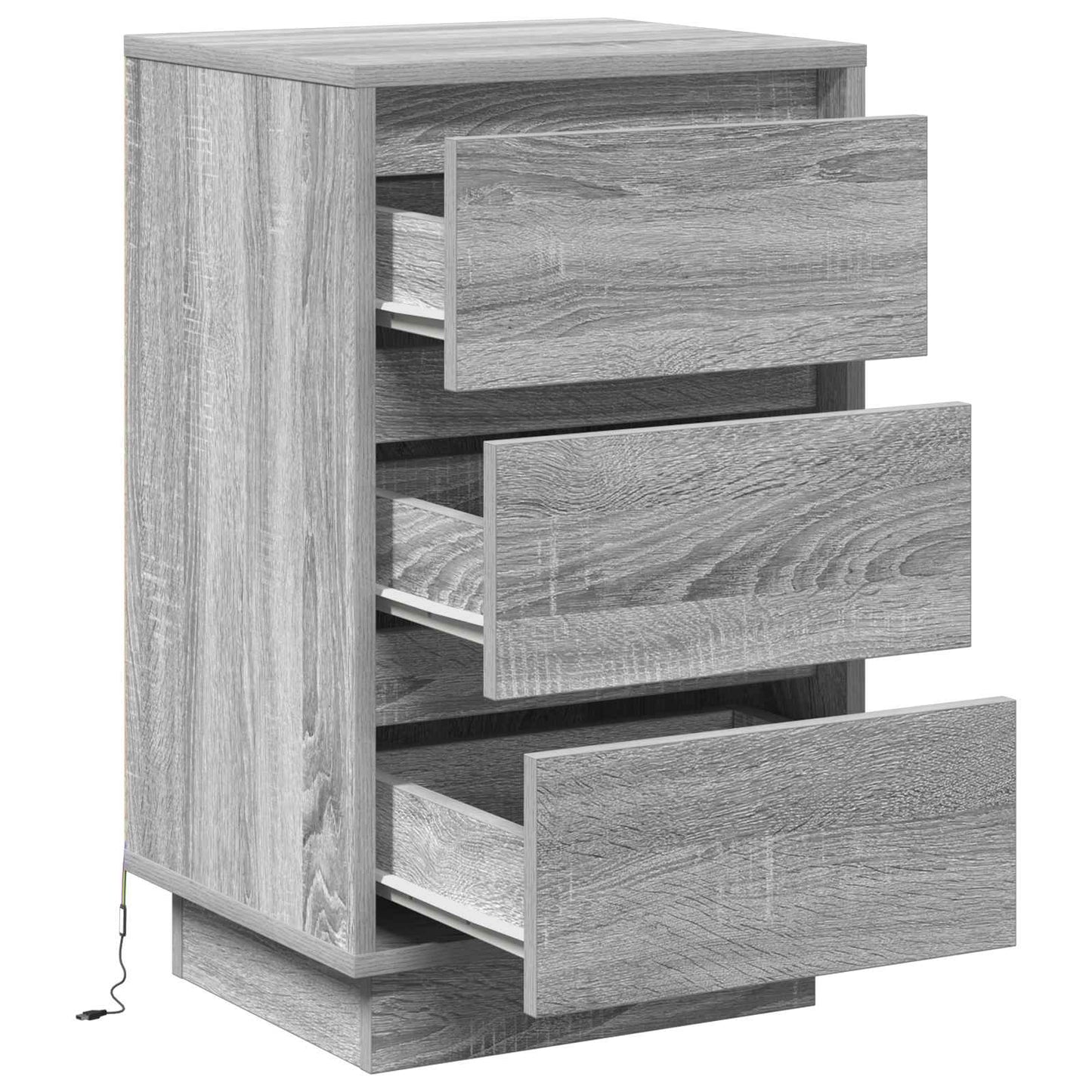 Armadio da Notte Grigio 39 x 34,5 x 65 cm Legno multistrato