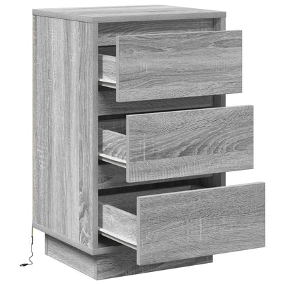 Armadio da Notte Grigio 39 x 34,5 x 65 cm Legno multistrato