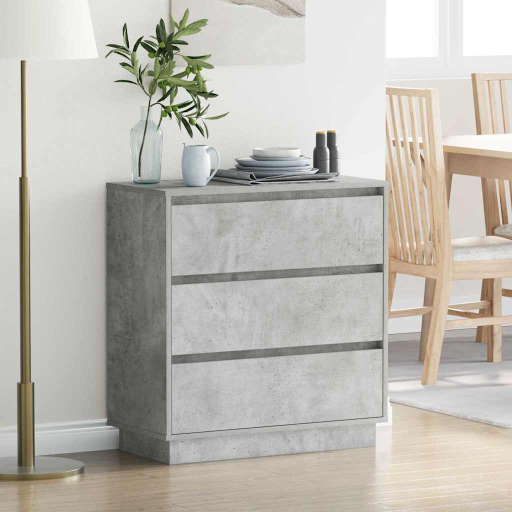 Armadio da Notte con cassetto Grigio cemento 71 x 34,5 x 75 cm