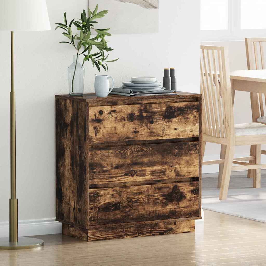 Armadio da Notte con cassetto Rovere fumÃƒÂ© 71 x 34,5 x 75 cm