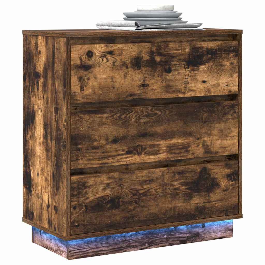 Armadio da Notte con cassetto Rovere fumÃƒÂ© 71 x 34,5 x 75 cm