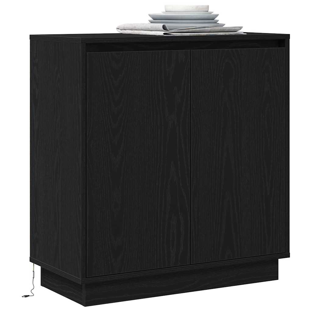 Credenza Rovere Nero 71 x 34.5 x 75 cm Legno multistrato