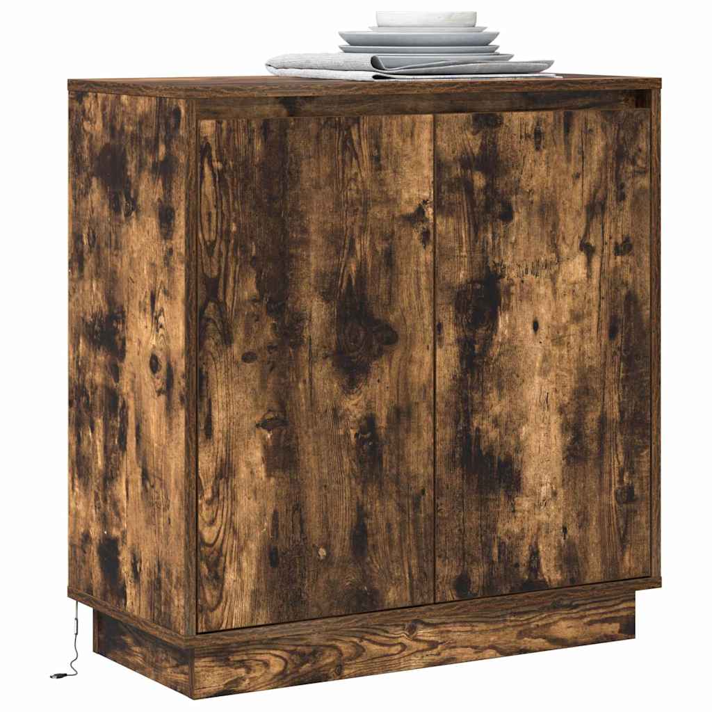 Madia LED Rovere fumÃ© 71 x 34,5 x 75 cm Legno multistrato