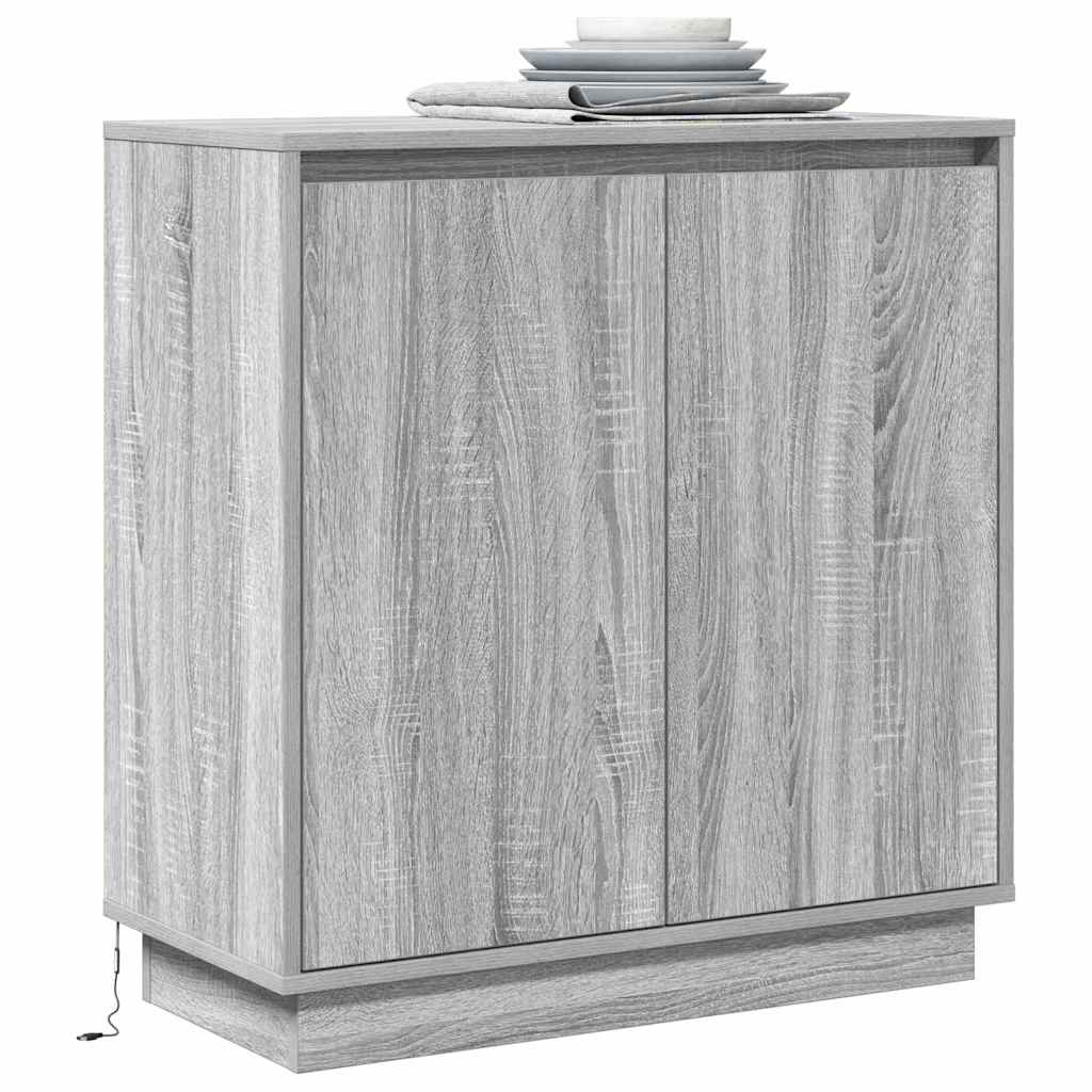 Madia LED Grigio Sonoma 71 x 34,5 x 75 cm Legno multistrato