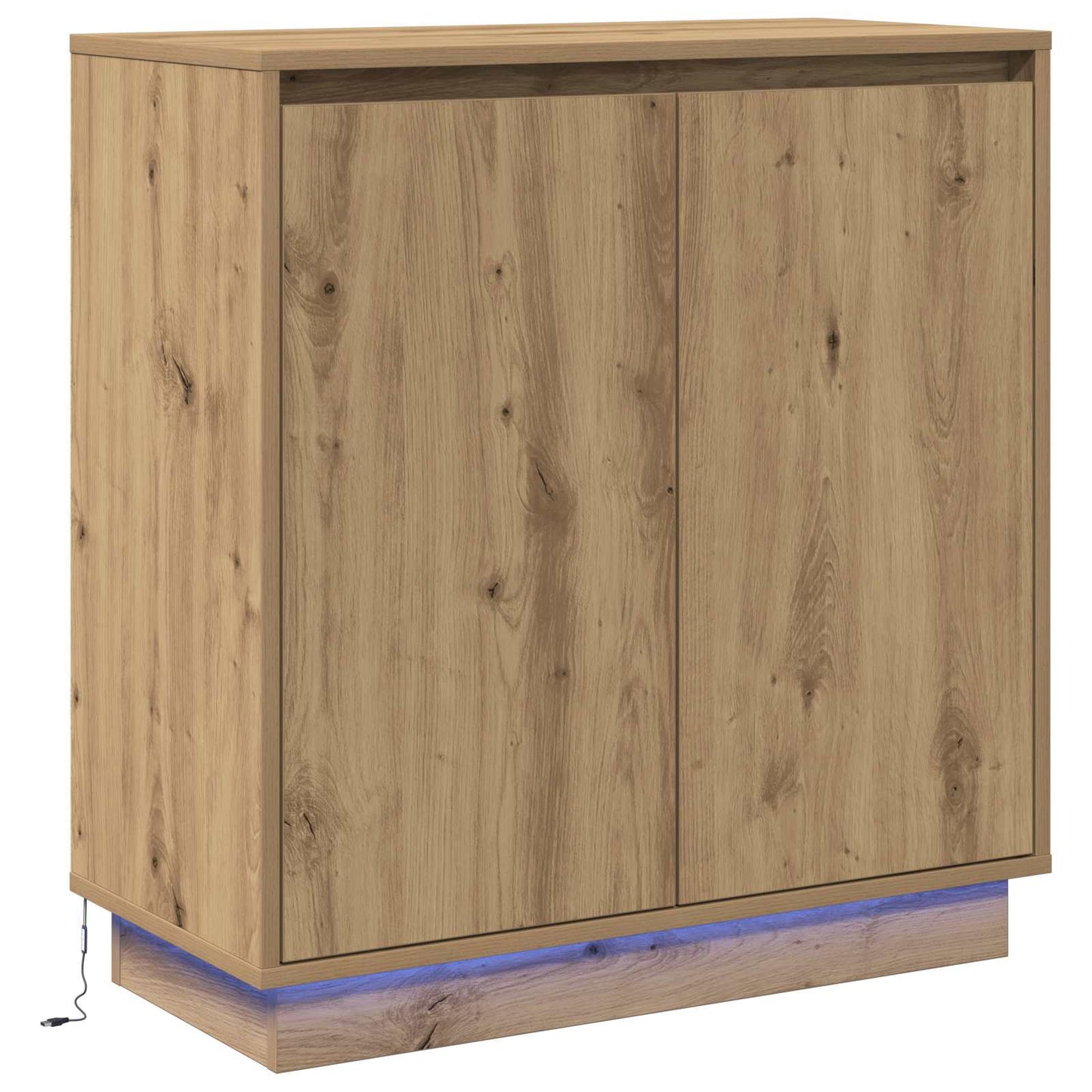 Madia LED con lo scaffale Rovere artigianale 71 x 34,5 x 75 cm