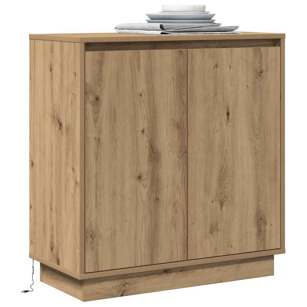Madia LED con lo scaffale Rovere artigianale 71 x 34,5 x 75 cm