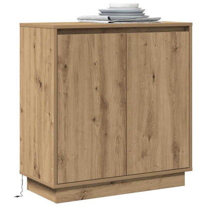 Madia LED con lo scaffale Rovere artigianale 71 x 34,5 x 75 cm