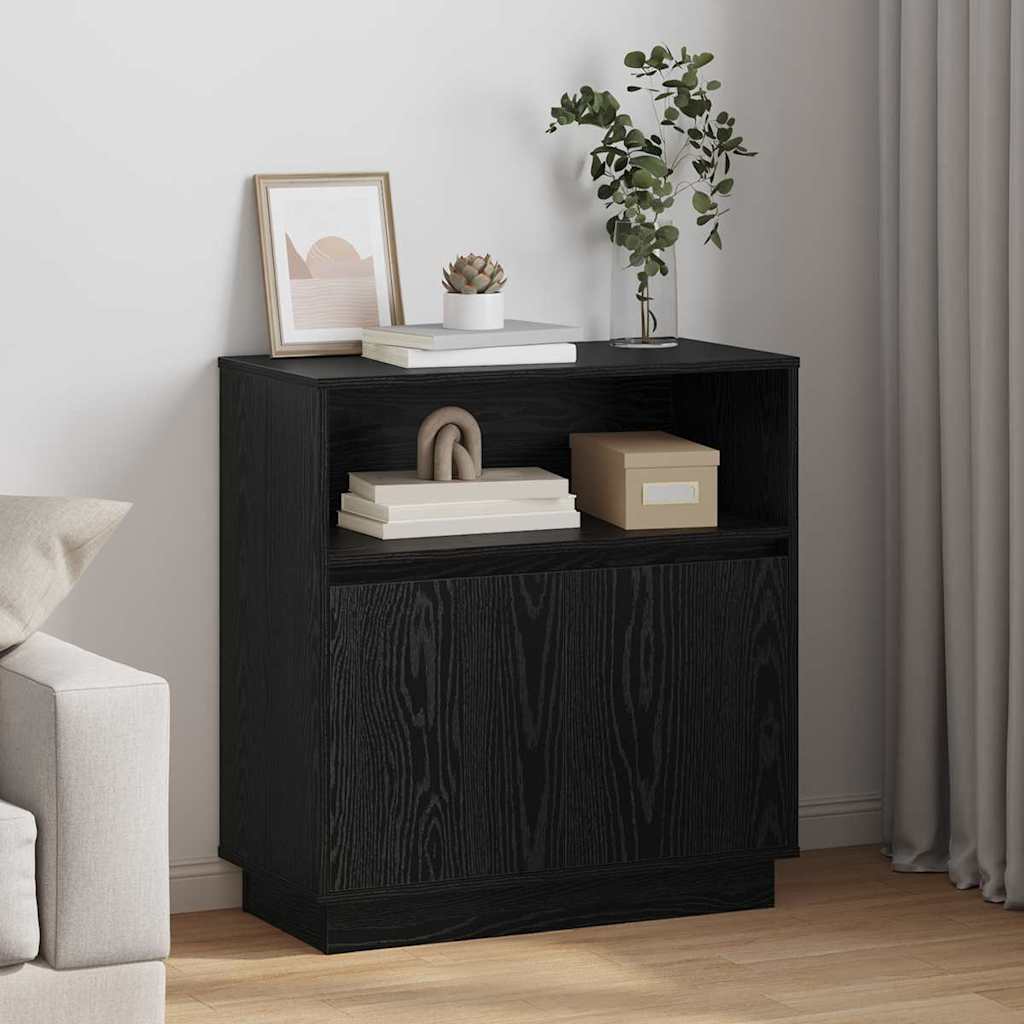 Madia LED Rovere Nero 71 x 34,5 x 75 cm Legno multistrato