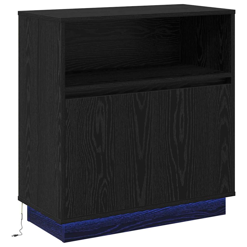 Madia LED Rovere Nero 71 x 34,5 x 75 cm Legno multistrato