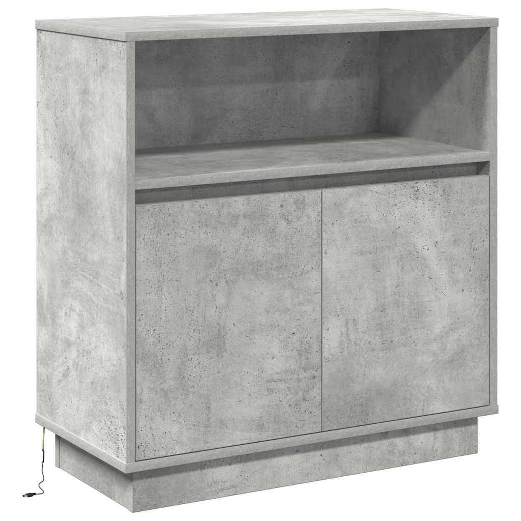 Madia LED Grigio cemento 71 x 34,5 x 75 cm Legno multistrato