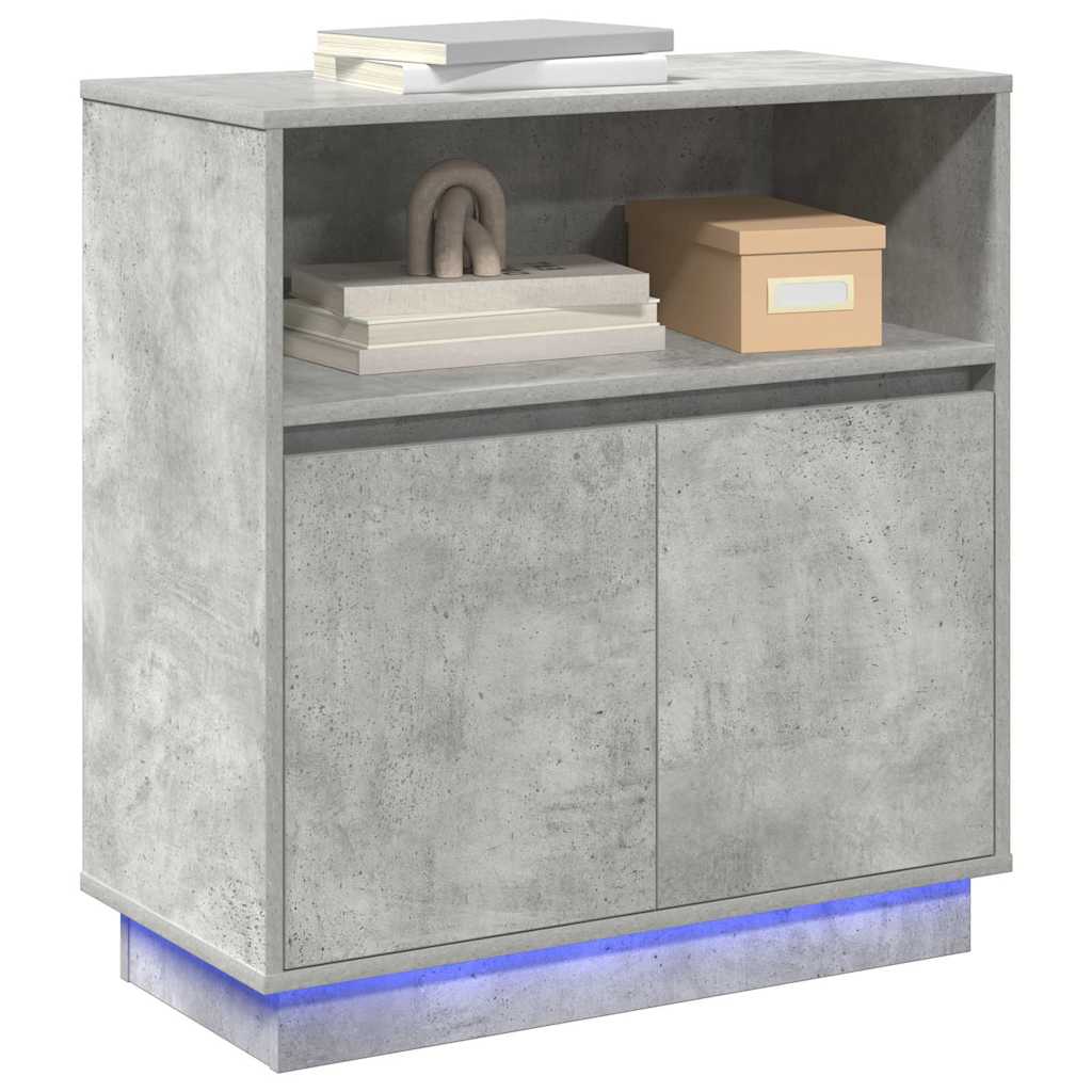 Madia LED Grigio cemento 71 x 34,5 x 75 cm Legno multistrato