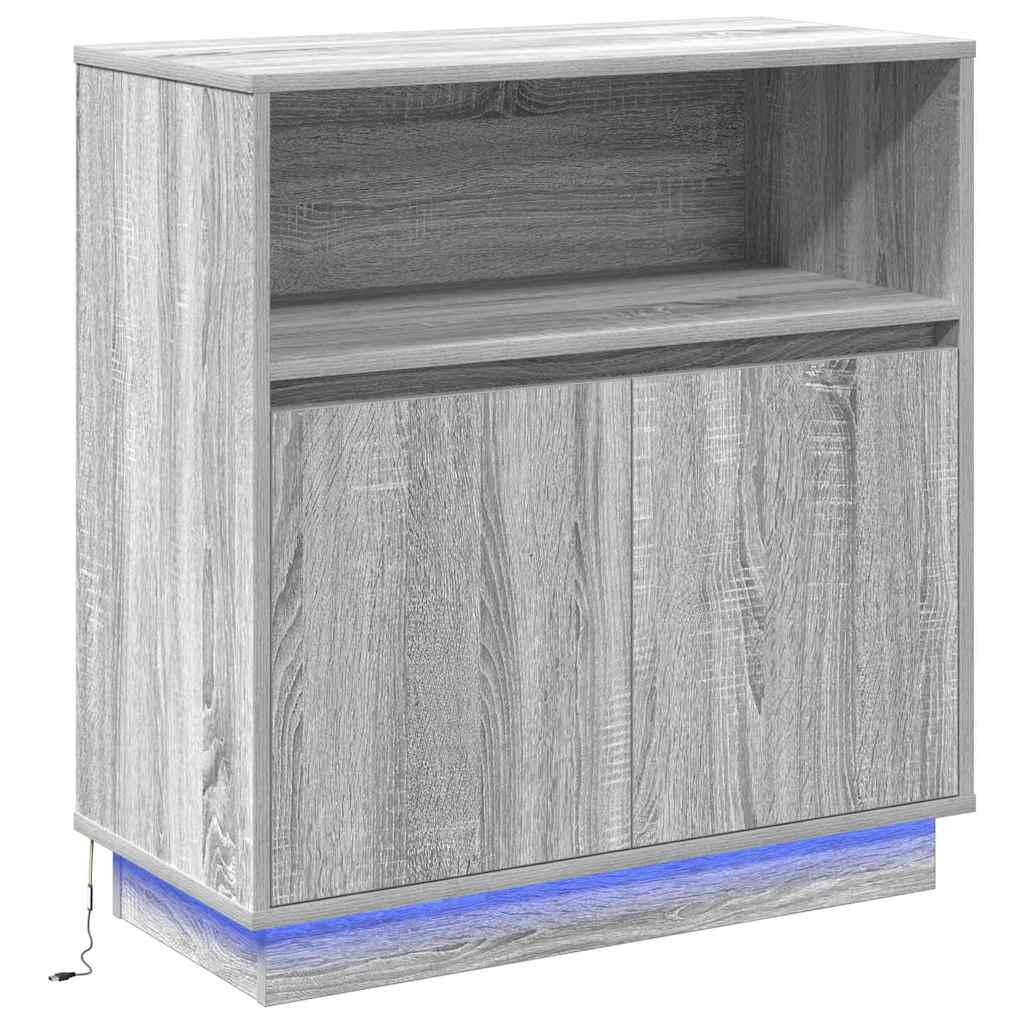Madia LED Grigio Sonoma 71 x 34,5 x 75 cm Legno multistrato